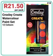 Croxley Create Water Colour Paint Set 12 Colours-Per Pack