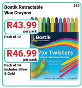 Bostik Retractable Wax Crayons Pack Of 12-Per Pack