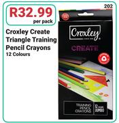 Croxley Create Triangle Training Pencil Crayons 12 Colours-Per Pack