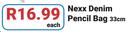 Nexx Denim Pencil Bag 33cm-Each