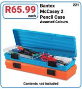 Bantex McCasey 2 Pencil Case Assorted Colours-Each