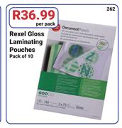 Rexel Gloss Laminating Pouches Pack Of 10-Per Pack