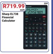 Sharp EL738 Financial Calculator-Each