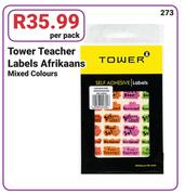 Tower Teacher Labels Afrikaans Mixed Colours-Per Pack