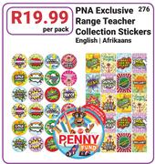 PNA Exclusive Range Teacher Collection Stickers English/Afrikaans-Per Pack