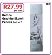 Raffine Graphite Sketch Pencils Pack Of 6-Per Pack