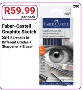 Faber Castell Graphite Sketch Set 6 Pencils In Different Grades+Sharpener+Eraser-Per Pack