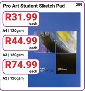 Pro Art Student Sketch Pad A2 120gsm-Each