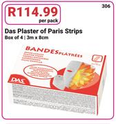 Das Plaster Of Paris Strips Box Of 4-3m x 8m-Per Pack