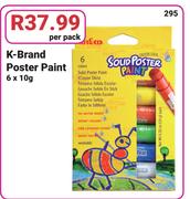 K-Brand Poster Paint-6 x 10g Per Pack
