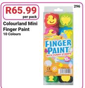 Colourland Mini Finger Paint 10 Colours-Per Pack