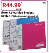 Rexel Colourhide Student Sketch Pad 60 Sheets Blue & Pink-Each
