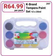 K-Brand Tempera Paint Set-12 x 20ml Per Pack