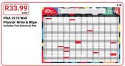 PNA 2019 Wall Planner Write & Wipe-Each