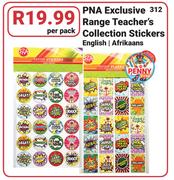 PNA Exclusive 312 Range Teacher's Collection Stickers English/Afrikaans-Per Pack