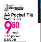 Butterfly A4 Pocket File-10 Pocket Each