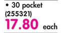 Butterfly A4 Pocket File-30 Pocket Each