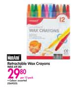 Retractable Wax Crayons-Per 12 Pack