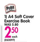 Pritt A4 Soft Cover Exercise Book-Each