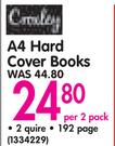 A4 Hard Cover Books 2 Quire 192 Page-Per 2 Pack