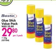 Bostik Glue Stick Value Pack 25g-Per 3 Pack