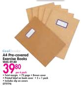 A4 Pre-Covered Excercise Books-Per 6 Pack