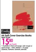 A4 Soft Cover Exercise Books-Per 5 Pack