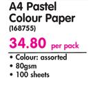 Butterfly A4 Pastel Colour Paper-Per Pack
