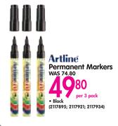 Artline Permanent Markers-Per 3 Pack