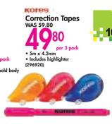 Kores Correction Tapes-Per 3 Pack