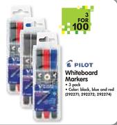 Pilot Whiteboard Markers 3 Per Pack-3nos