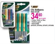 Bic Clic Ballpens-Per 6 Pack