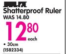Shatterproof 30cm Ruler-Each
