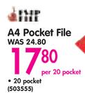 Flip File A4 Pocket File-Per 20 Pocket