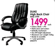 Duke High Back Chair