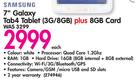 Samsung 7" Galaxy Tab4 Tablet (3G/8GB) plus 8GB Card