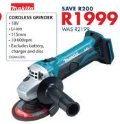 Makita Cordless Grinder DGA452ZK