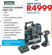 Metabo Cordless Hammer Drill Set