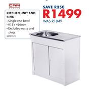 Cam Kitchen Unit & Sink-915 x 460mm