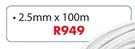 Twin & Earth Cable-2.5mm x 100m
