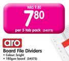 Aro Board File Dividers-Per 5 Tab Pack
