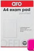 Aro A4 Exam Pad 100 Sheets-Per 10 Pack