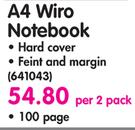 Croxley A4 Wiro Notebook-Per 2 Pack