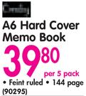 Croxley A6 Hard Cover Memo Book-Per 5 Pack