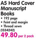 Croxley A5 Hard Cover Manuscript Books-Per 2 Pack