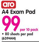 Aro A4 Exam Pad-Per 10 Pack