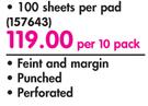 Aro A4 Exam Pad 100 Sheets Per Pad-Per 10 Pack