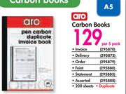 Aro A5 Carbon Books-Per 5 Pack