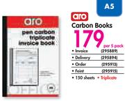 Aro A5 Carbon Books-Per 5 Pack