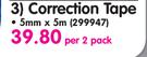 Penbel Correction Tape 5mmx5m-Per 2 Pack